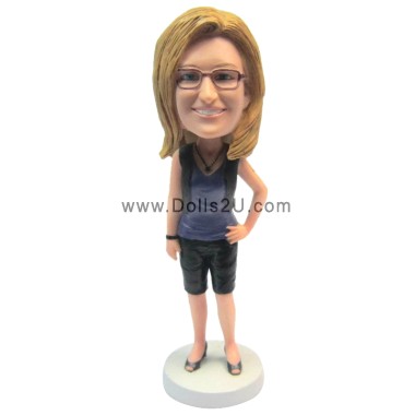  Custom Casual Female With Hand On Hip Bobblehead Item:52333