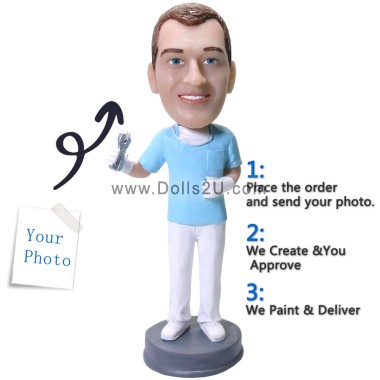  Personalized Male Dentist With Extracted Tooth Bobblehead Gift