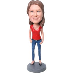  Custom Female Bobblehead With One Hand On The Hip
