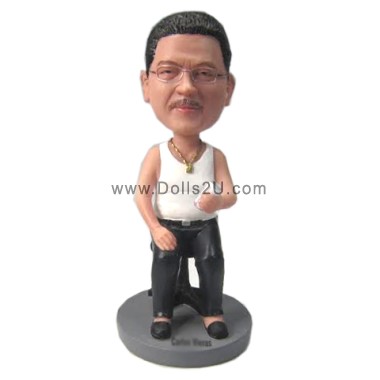  Custom Beer Male On Chair Holding A Can Of Beer Bobblehead Item:451254