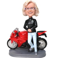  Female Motorbike Rider Bobblehead Gift