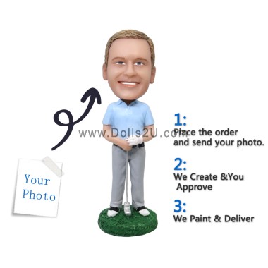 Personalized Male Golf Player Bobblehead