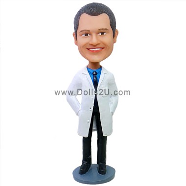  Custom Male Doctor Bobblehead In Lab Coat Item:11955