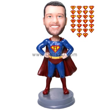  Father's Day Gifts Custom Super Dad Bobblehead In Any Color Cloak And Logo Superman Custom Bobbleheads