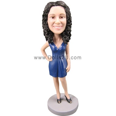  Custom Casual Lady With Hand On Hip Bobblehead Item:12994