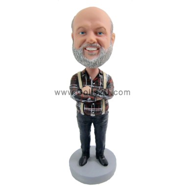 Custom Dad In Shirt With Arms Crossed Bobblehead Item:723123