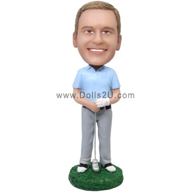  Personalized Male Golf Player Bobblehead Item:55305