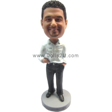  Casual Executive With Smart Phone Bobblehead