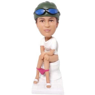 (image for) Custom Bobbleheads Female On Toilet Bobblehead Gift For Girlfriend