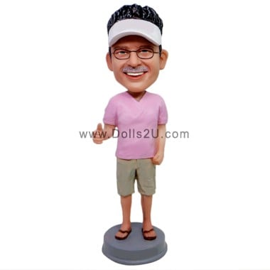  Custom Casual Man With Thumbs Up Bobblehead Item:13563