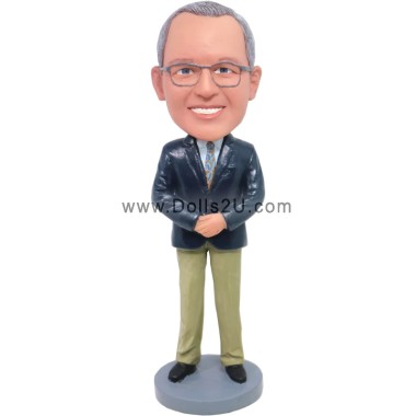 (image for) Custom Male Boss With Hands Clasped In Front Bobblehead