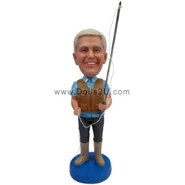 Custom Fisherman Bobblehead Fishing Gift