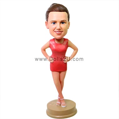 Custom Casual Female Bobbleheads Gifts Sculpted from Your Photos