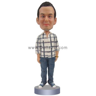  Custom Bobbleheads Male In Plaid Shirt Item:13547