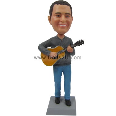 Custom Guitar Player Bobbleheads Gifts Sculpted from Your Photos