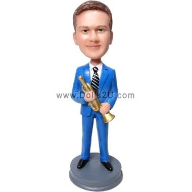  Custom Jazz Trumpet Player Bobblehead Item:52252