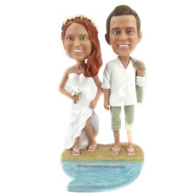 (image for) Custom Bobbleheads Wedding Bobbleheads With Bouquet