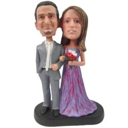 (image for) Custom Wedding Bobbleheads Cake Toppers Gift