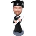 (image for) Custom Graduation Bobbleheads Male In Gown With A Diploma Graduation Gift