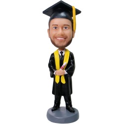 Custom Bobblehead Graduate Student Holding A Diploma