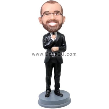 (image for) Custom Bobblehead Businessman Holding Tie