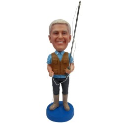 Custom Fisherman Bobblehead Fishing Gift