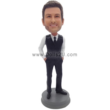 (image for) Custom Groomsmen With Tie Groomsmen Gift Bobblehead