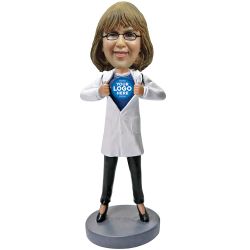 Personalized Female SuperHero Doctor Bobblehead