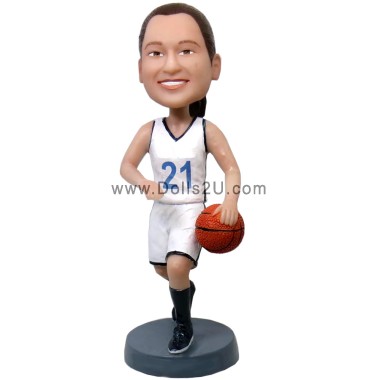 (image for) Custom Female Basketball Player Bobblehead Any Name Number Any Team Jersey