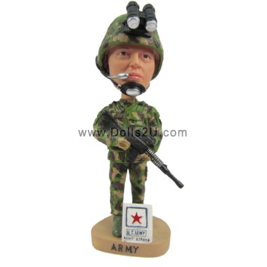 Custom Bobbleheads Military Soldier Holding A Gun Gifts Sculpted from Your Photos
