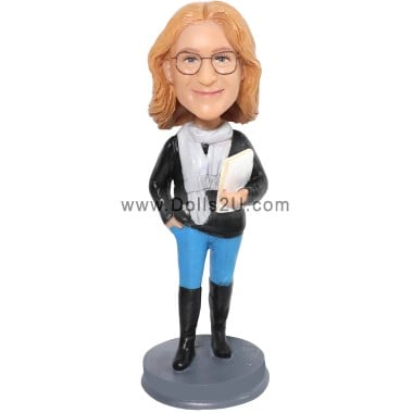 (image for) Custom Bobblehead Casual Female Holding Books