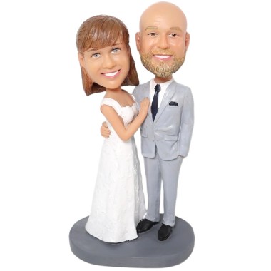 (image for) Wedding Bobblehead cake topper