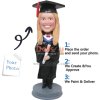 Custom Bobblehead Female Graduates In Graduation Gown With A Diploma