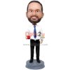 Business Gift World's Best Boss Businessman Holding A Mug Custom Bobblehead Gifts