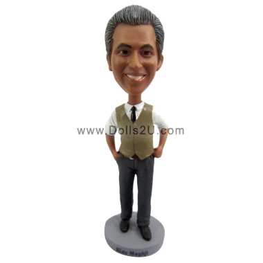 Custom Bobbleheads In Vest With Tie