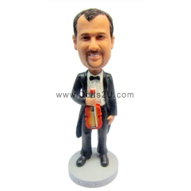 (image for) Custom Male Violin Player Bobblehead Gift For Violinist