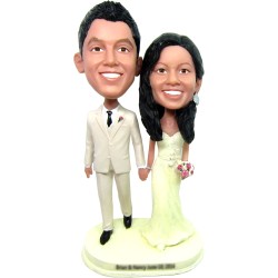Custom Bobbleheads Wedding Couples Cake Topper