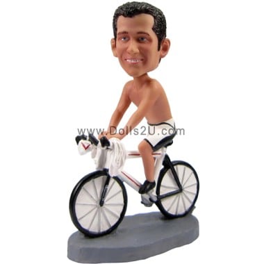  Custom Male Cyclists Riding Bicycle Bobblehead Item:13781