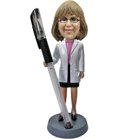 (image for) Custom Female Doctor Bobblehead Pen-Holder Unique Gifts For Female Doctors