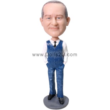 (image for) Custom Boss Bobblehead Gift With Personalized Face And Outfit Colors Item:55164