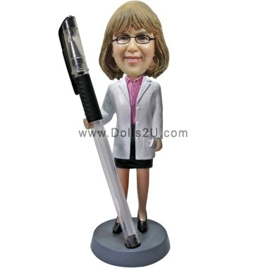  Custom Female Doctor Bobblehead Pen-Holder Unique Gifts For Female Doctors Item:72329