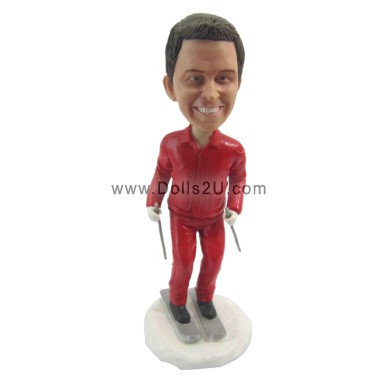 (image for) Custom Skier Skiing Bobblehead