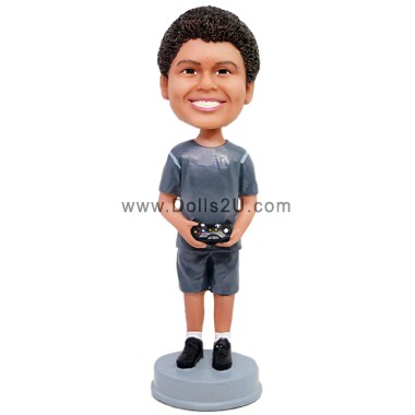 Custom Child Gamer With Gamepad Bobbleheads Gifts Sculpted from Your Photos