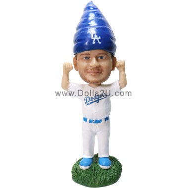 (image for) Custom Garden Gnome Baseball Bobble Head Figure From Your Photo With Any Uniform
