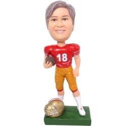 (image for) Custom Female Football Player Bobblehead – Personalized Gift with Custom Jersey Colors