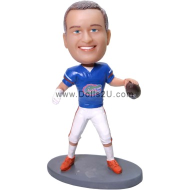 Personalized football player bobblehead