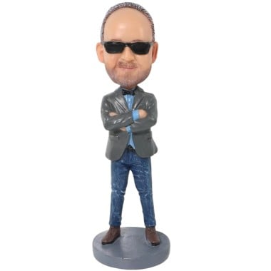 (image for) Custom Stylish Male Bobblehead – Personalized Cool Man Figurine With Sunglasses And Modern Outfit Item:54434