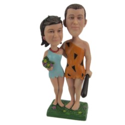 (image for) Custom Bobbleheads Stone Age Couple Anniversary Gift