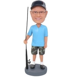 (image for) ustom Bobblehead Fisherman – Personalized Fishing Figurine with Fishing Rod