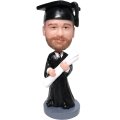 Custom Male Graduates In Graduation Gown With A Diploma
